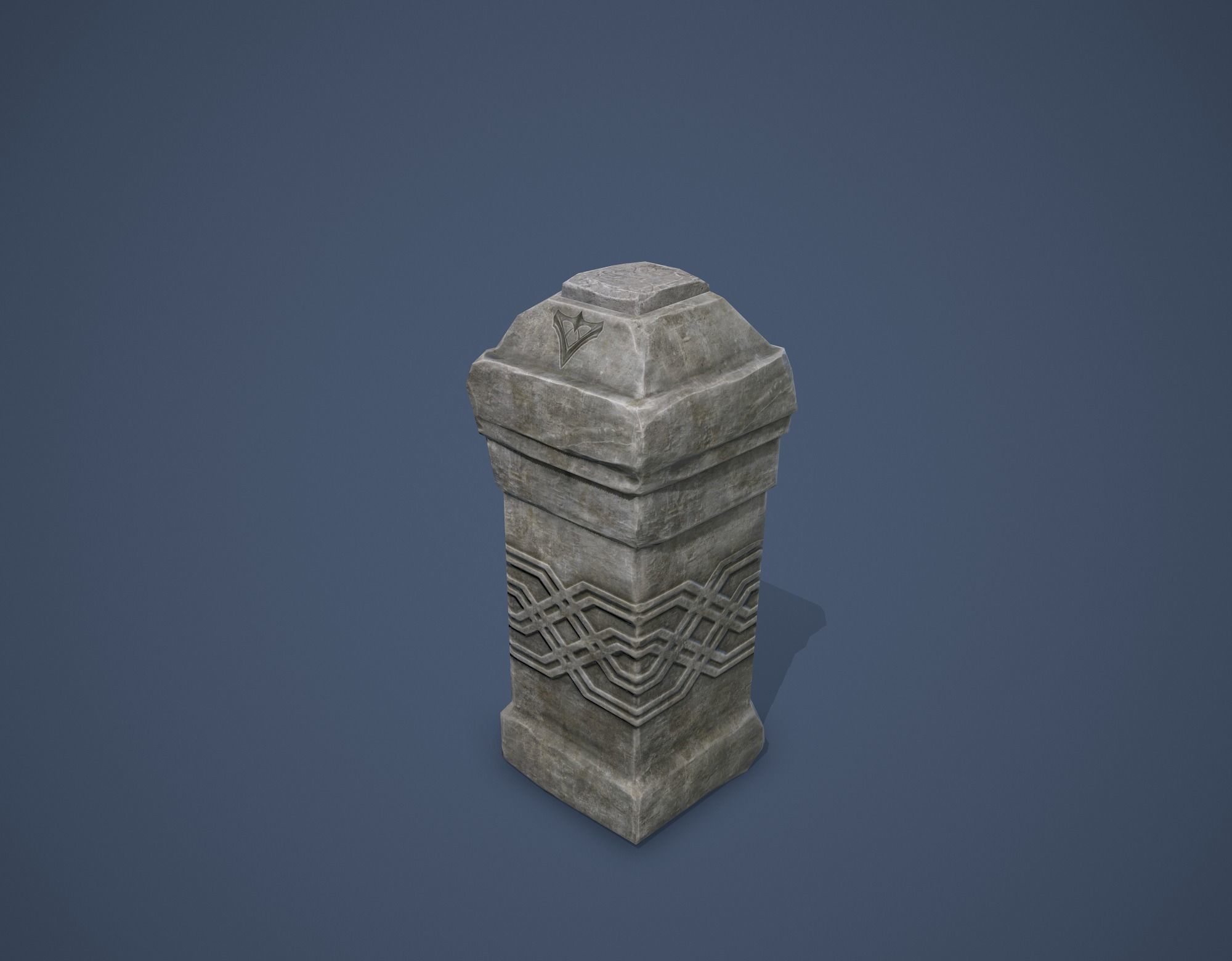 Column with a button Low-poly 3D model_9