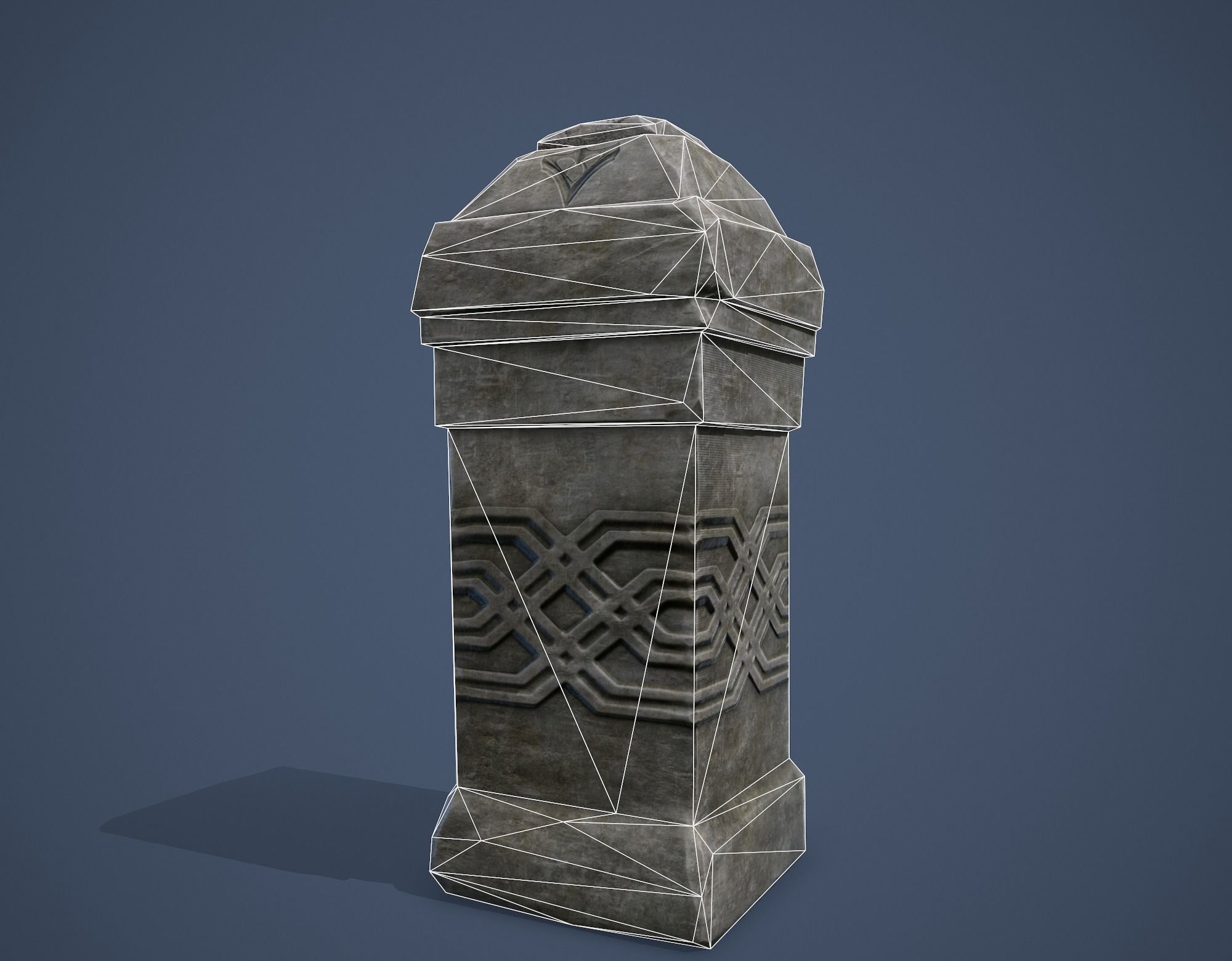 Column with a button Low-poly 3D model_17