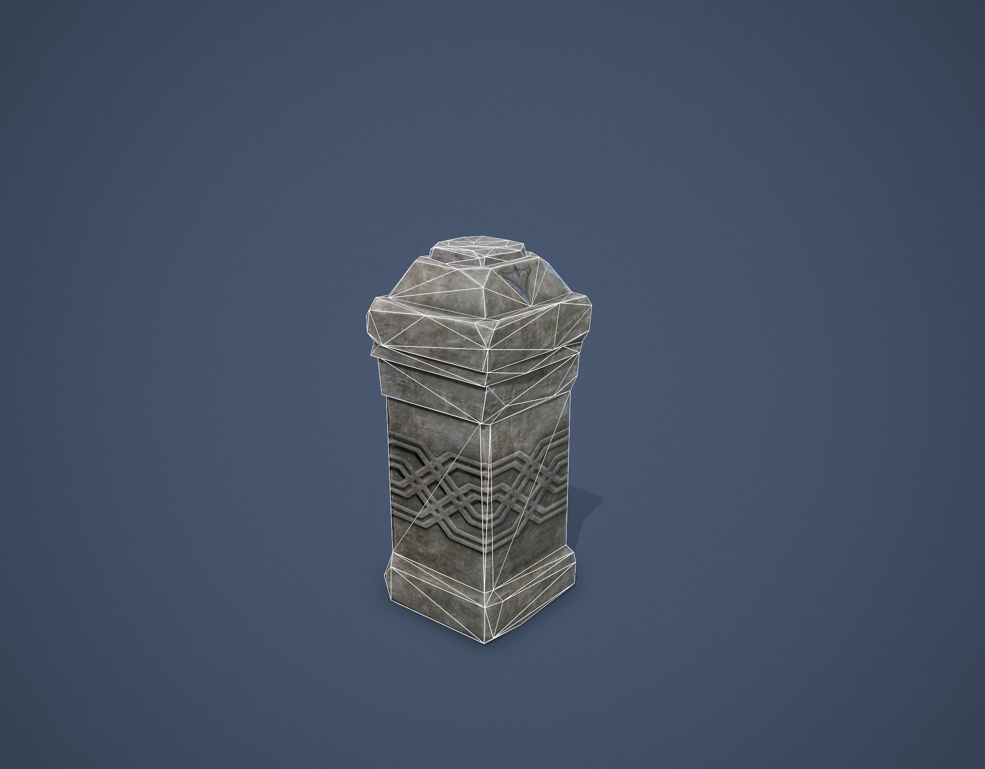 Column with a button Low-poly 3D model_14