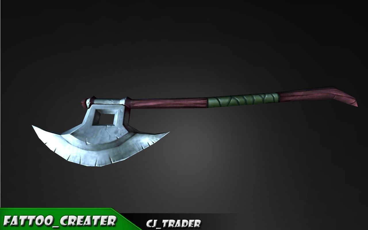 Fantasy Axe Lowpoly 3D Model Low-poly 3D model_1