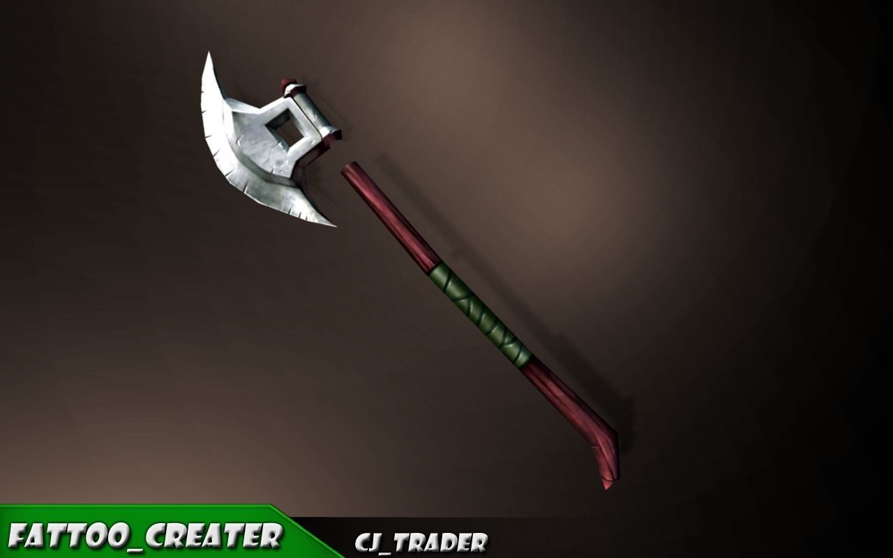 Fantasy Axe Lowpoly 3D Model Low-poly 3D model_4