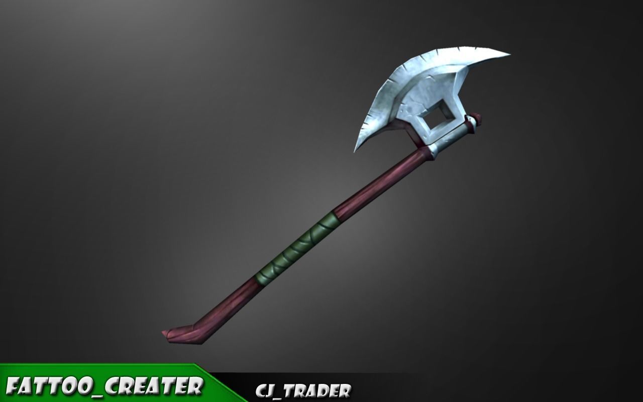 Fantasy Axe Lowpoly 3D Model Low-poly 3D model_2