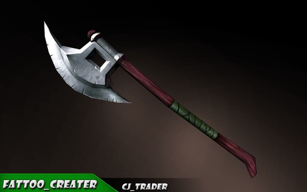 Fantasy Axe Lowpoly 3D Model Low-poly 3D model_3