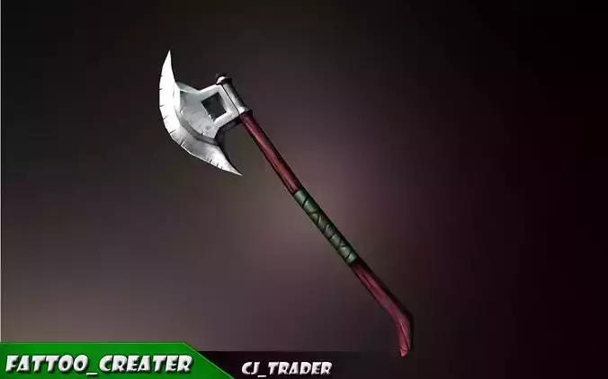 Fantasy Axe Lowpoly 3D Model Low-poly 3D model