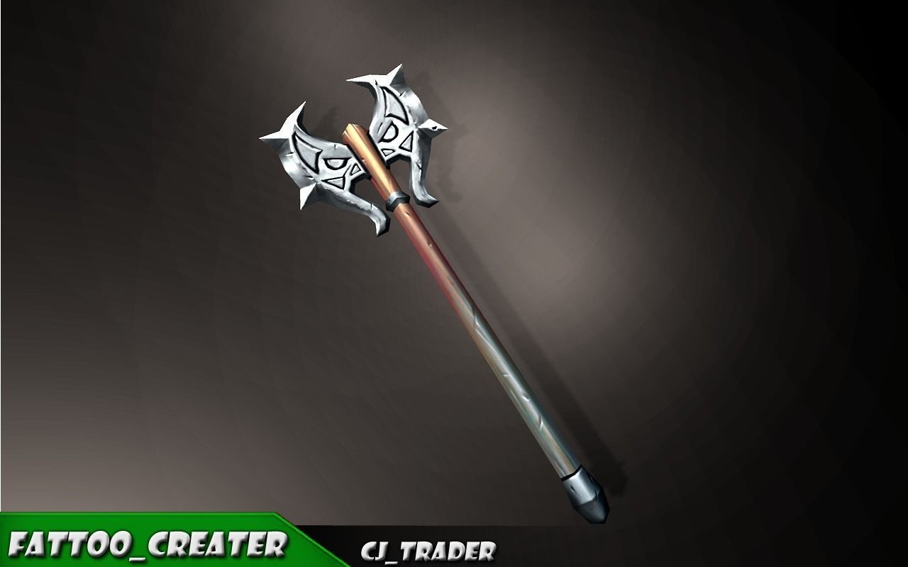 Lowpoly Fantasy Magical Axe 3D Model Low-poly 3D model_2