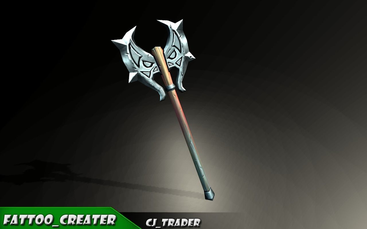 Lowpoly Fantasy Magical Axe 3D Model Low-poly 3D model_1