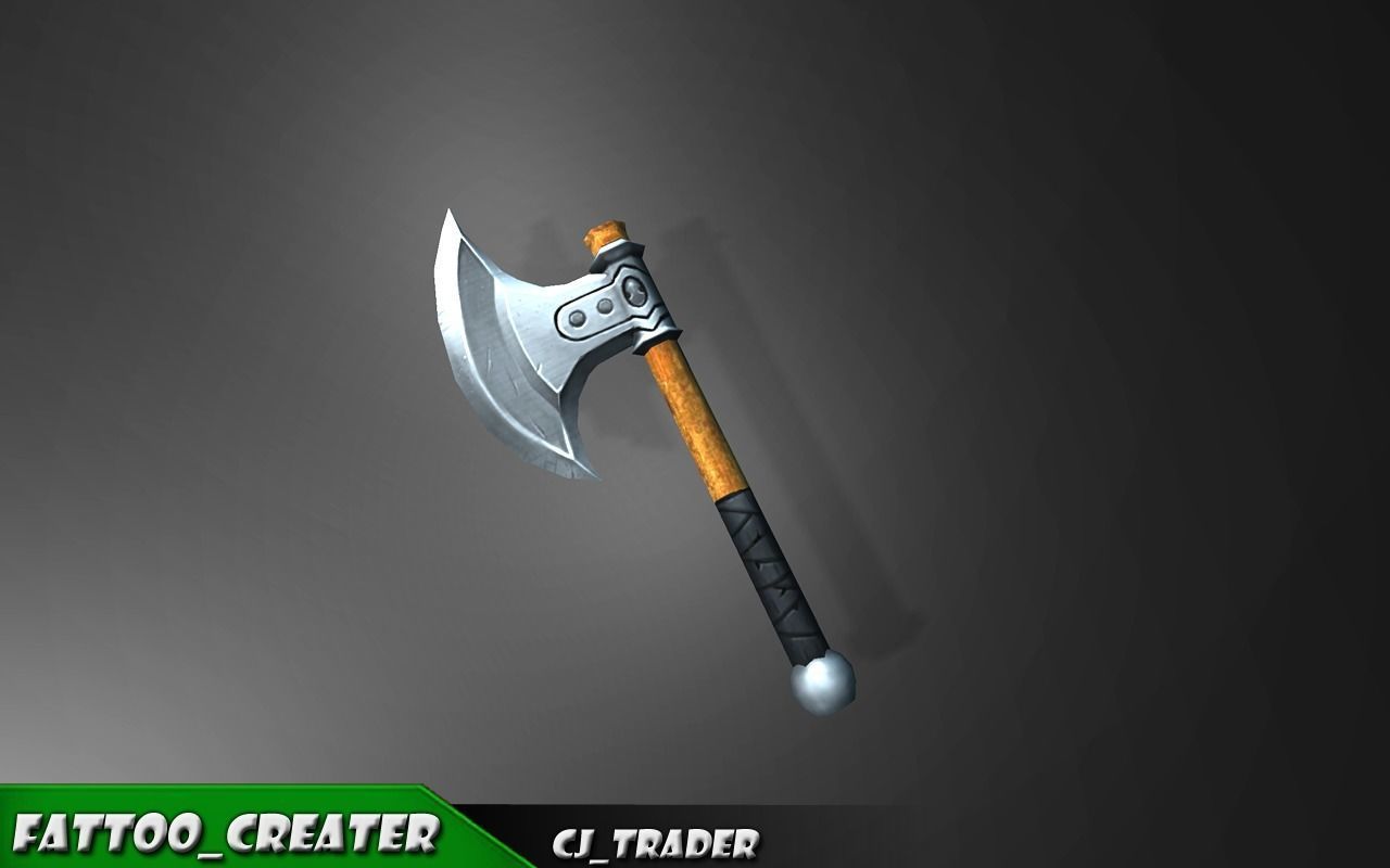 Mini Fantasy Axe Lowpoly 3D Model Low-poly 3D model_2