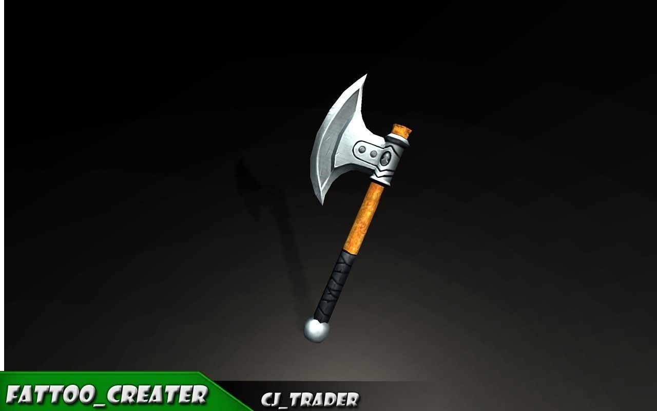 Mini Fantasy Axe Lowpoly 3D Model Low-poly 3D model_4