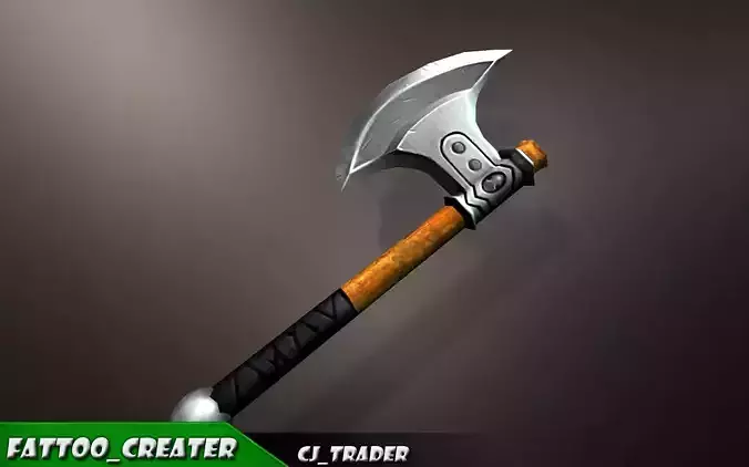 Mini Fantasy Axe Lowpoly 3D Model Low-poly 3D model