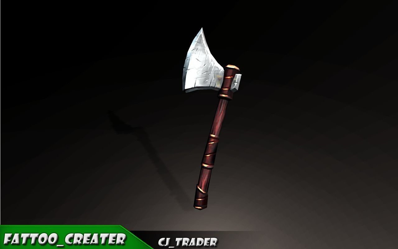 Modern Axe Fantasy Low-poly 3D Model Low-poly 3D model_4