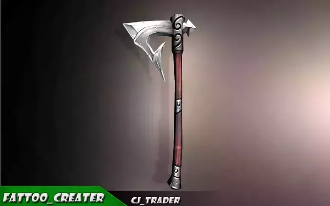 Modern Magical Axe Fantasy Low-poly 3d model Low-poly 3D model