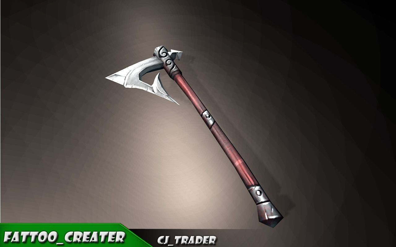 Modern Magical Axe Fantasy Low-poly 3d model Low-poly 3D model_5