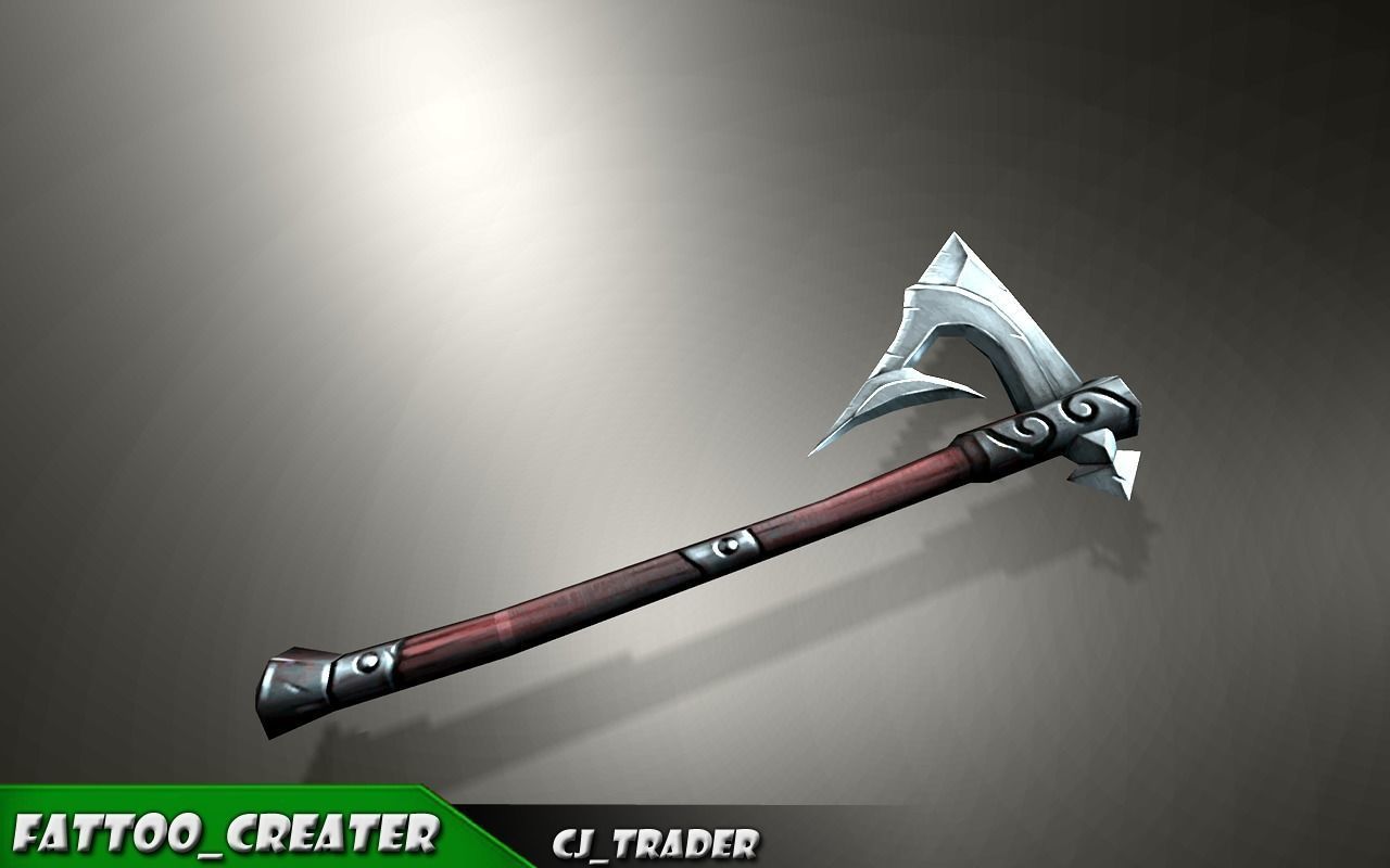 Modern Magical Axe Fantasy Low-poly 3d model Low-poly 3D model_3