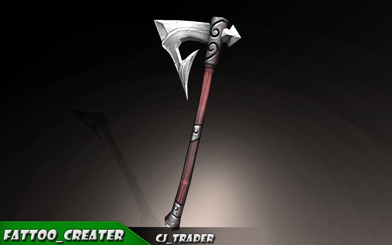 Modern Magical Axe Fantasy Low-poly 3d model Low-poly 3D model_6