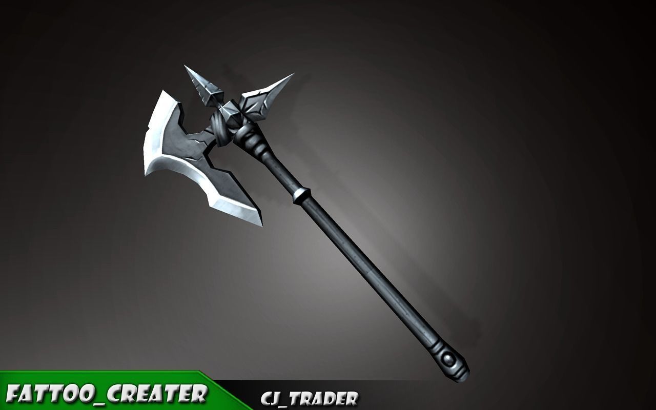 Fantasy Magic Spell Axe Low-Poly 3D Model Low-poly 3D model_2