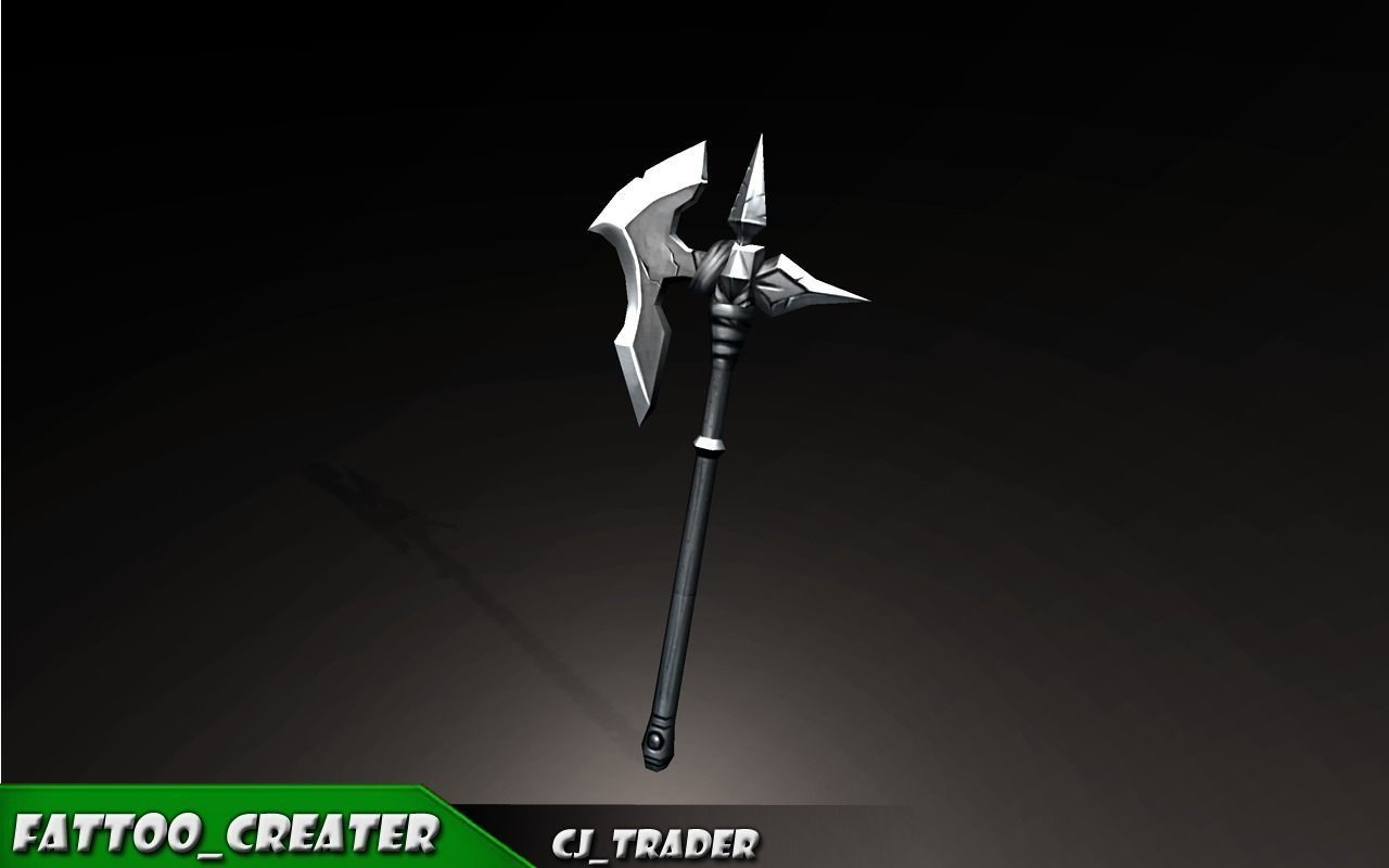 Fantasy Magic Spell Axe Low-Poly 3D Model Low-poly 3D model_4