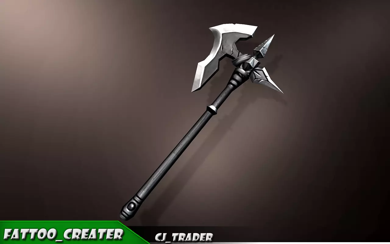 Fantasy Magic Spell Axe Low-Poly 3D Model Low-poly 3D model_0