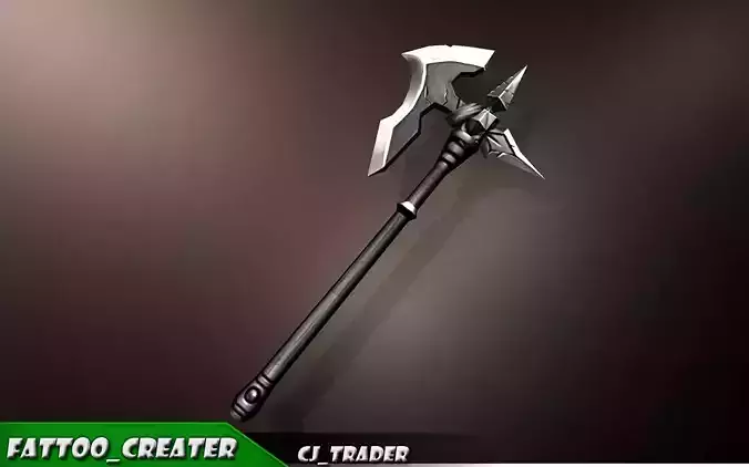 Fantasy Magic Spell Axe Low-Poly 3D Model Low-poly 3D model