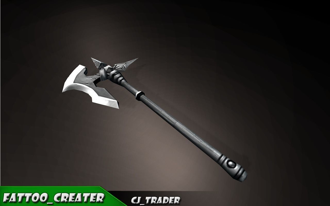 Fantasy Magic Spell Axe Low-Poly 3D Model Low-poly 3D model_1