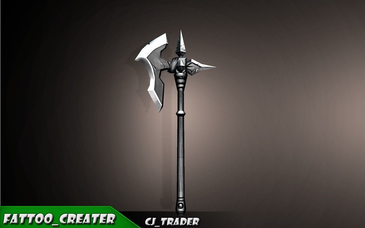 Fantasy Magic Spell Axe Low-Poly 3D Model Low-poly 3D model_3