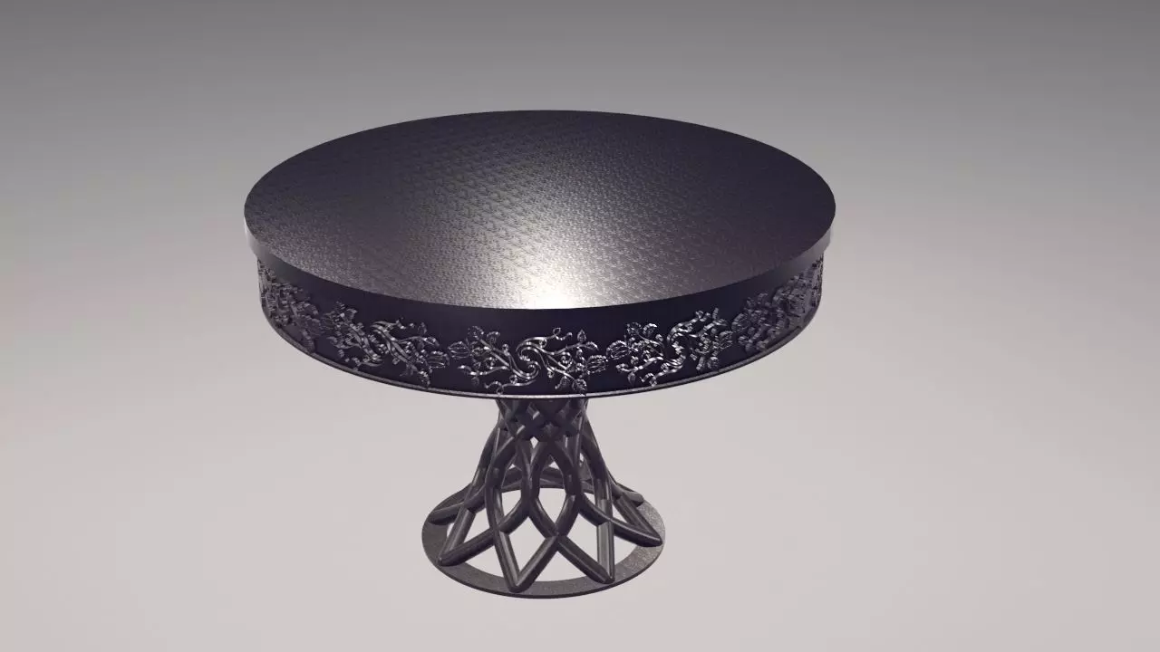 table round with metal base 3D model