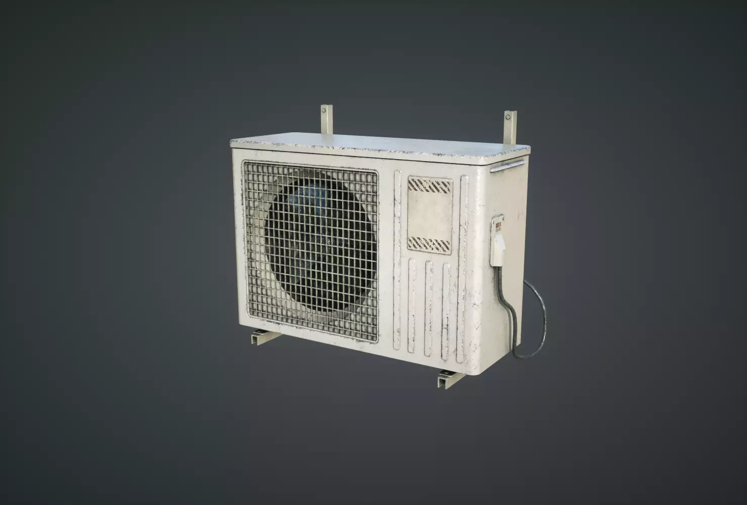 External air conditioner Low-poly 3D model_0