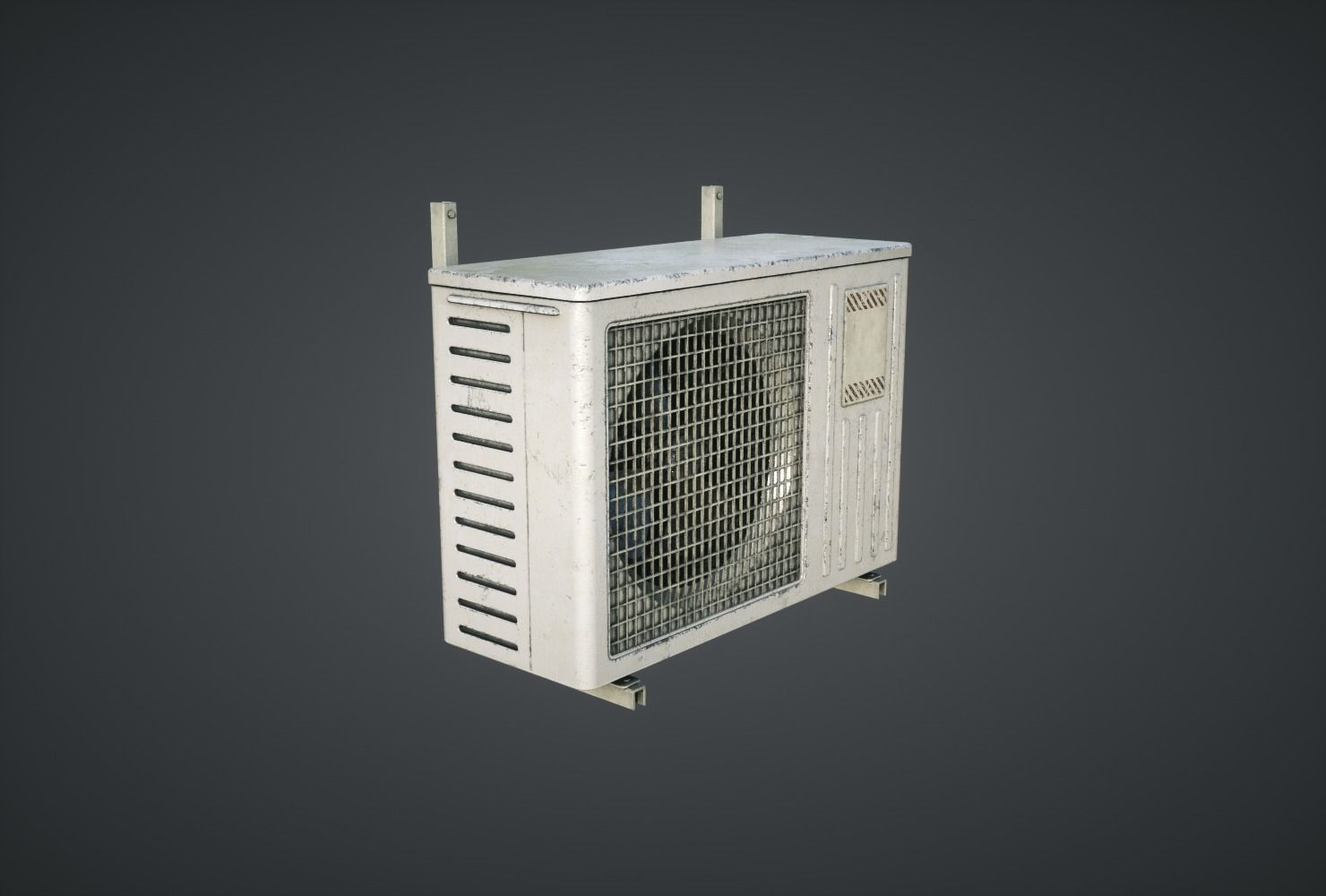 External air conditioner Low-poly 3D model_2