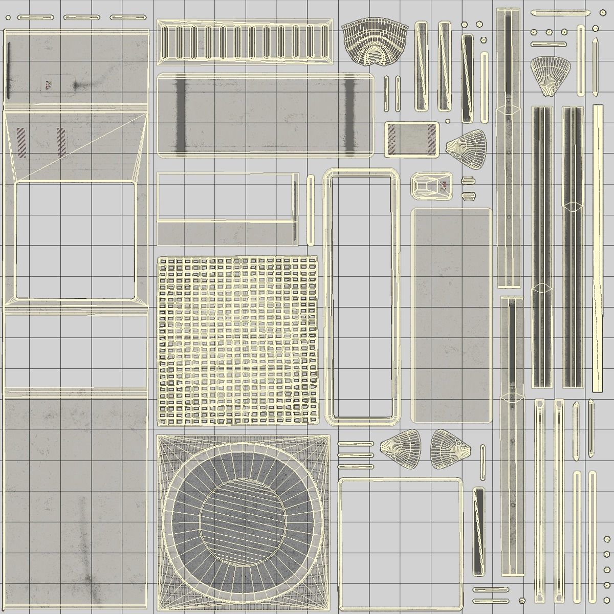External air conditioner Low-poly 3D model_4