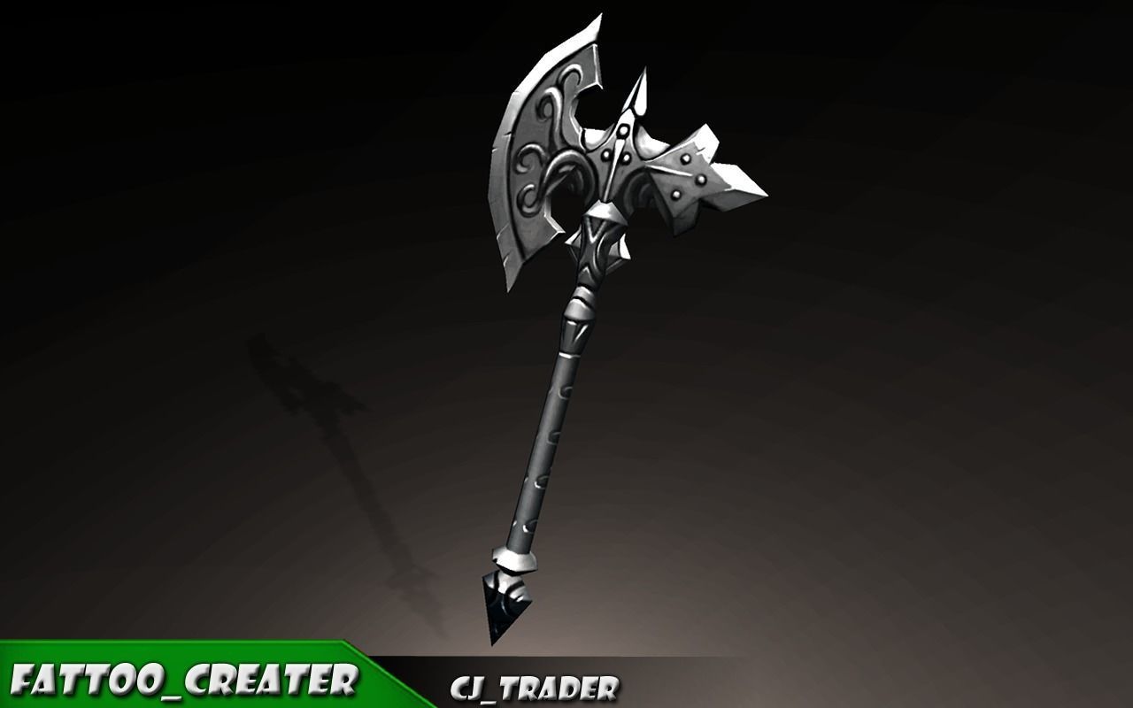Magic Spell Axe Fantasy Axe Low-Poly 3D Model Low-poly 3D model_6
