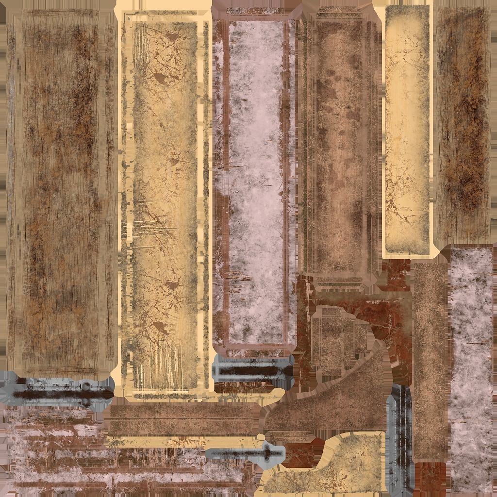 Shelfes wooden bench Low-poly 3D model_9