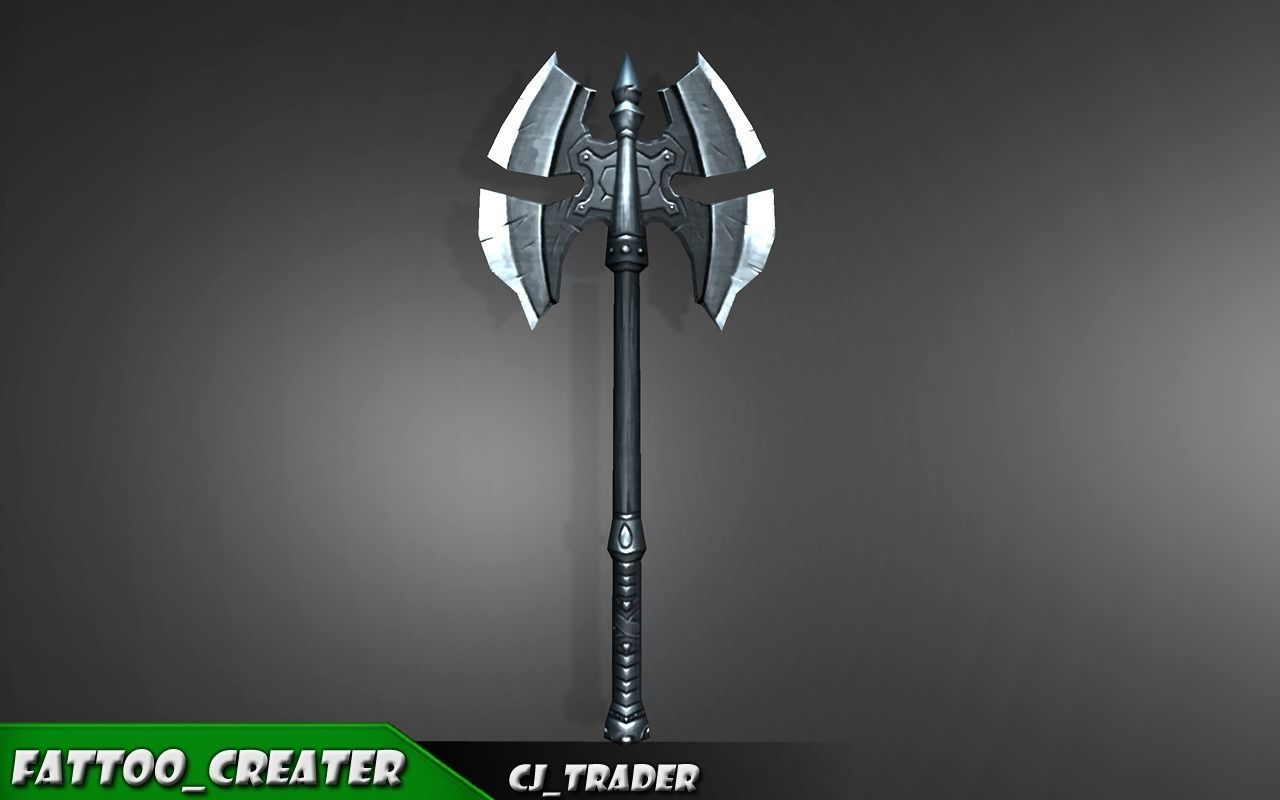 Magic Spell Axe Fantasy Game 3d model Low-poly 3D model_8