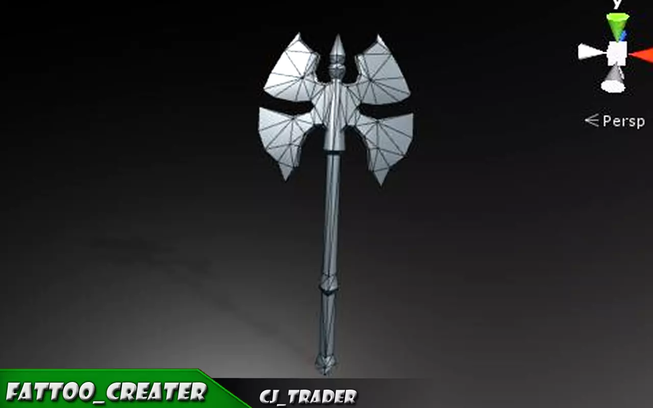 Magic Spell Axe Fantasy Game 3d model Low-poly 3D model_2
