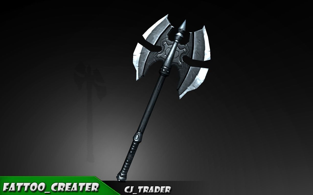 Magic Spell Axe Fantasy Game 3d model Low-poly 3D model_9