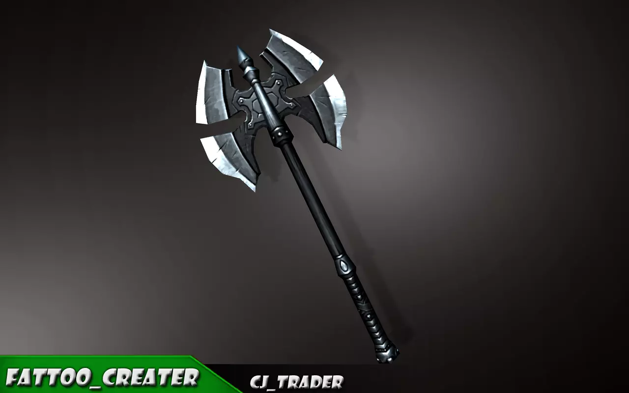 Magic Spell Axe Fantasy Game 3d model Low-poly 3D model_3