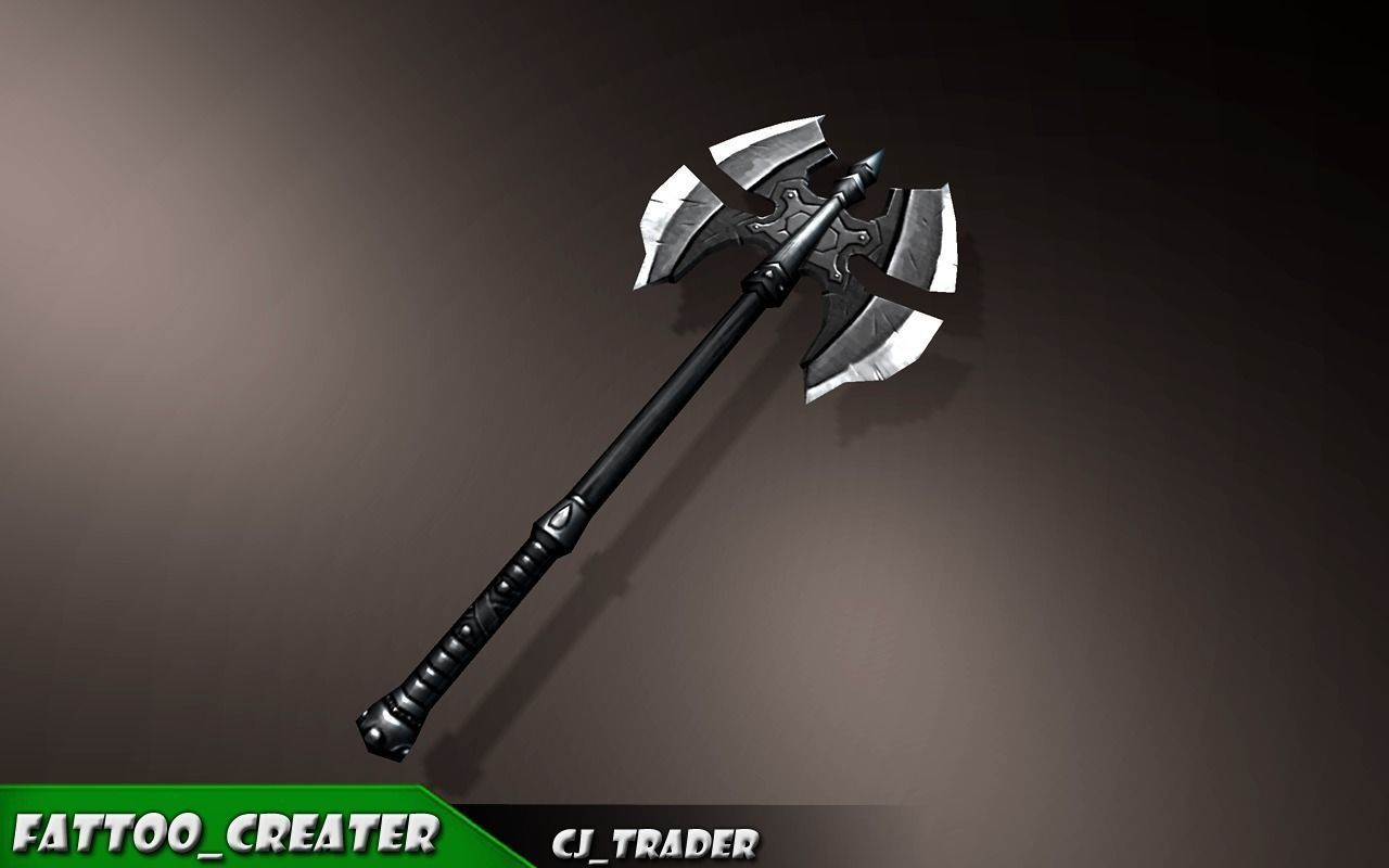 Magic Spell Axe Fantasy Game 3d model Low-poly 3D model_6