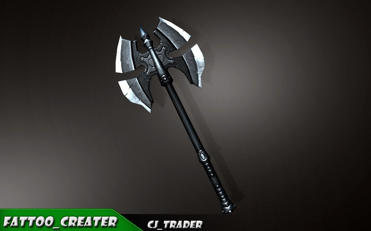 Magic Spell Axe Fantasy Game 3d model Low-poly 3D model_5