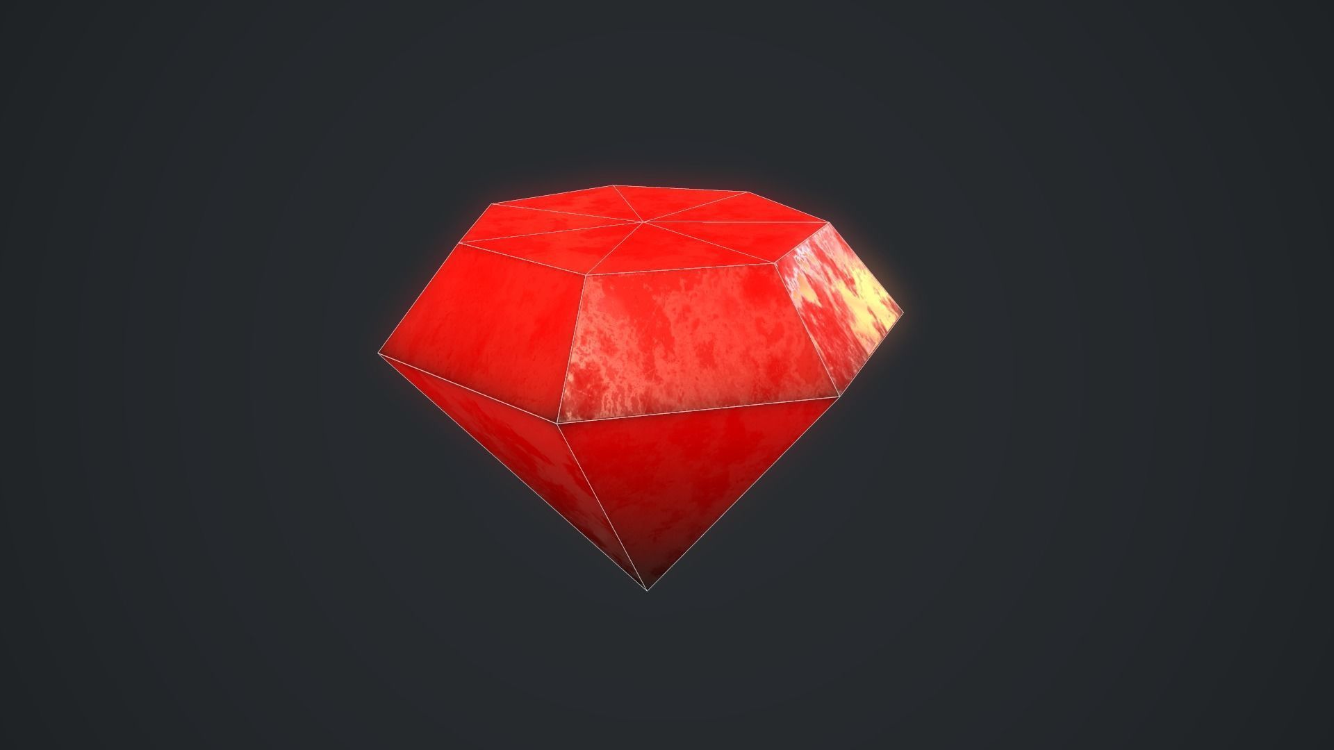 Diamond Ruby Low-poly 3D model_14