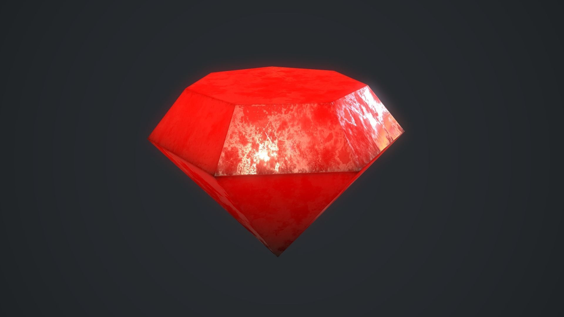 Diamond Ruby Low-poly 3D model_9