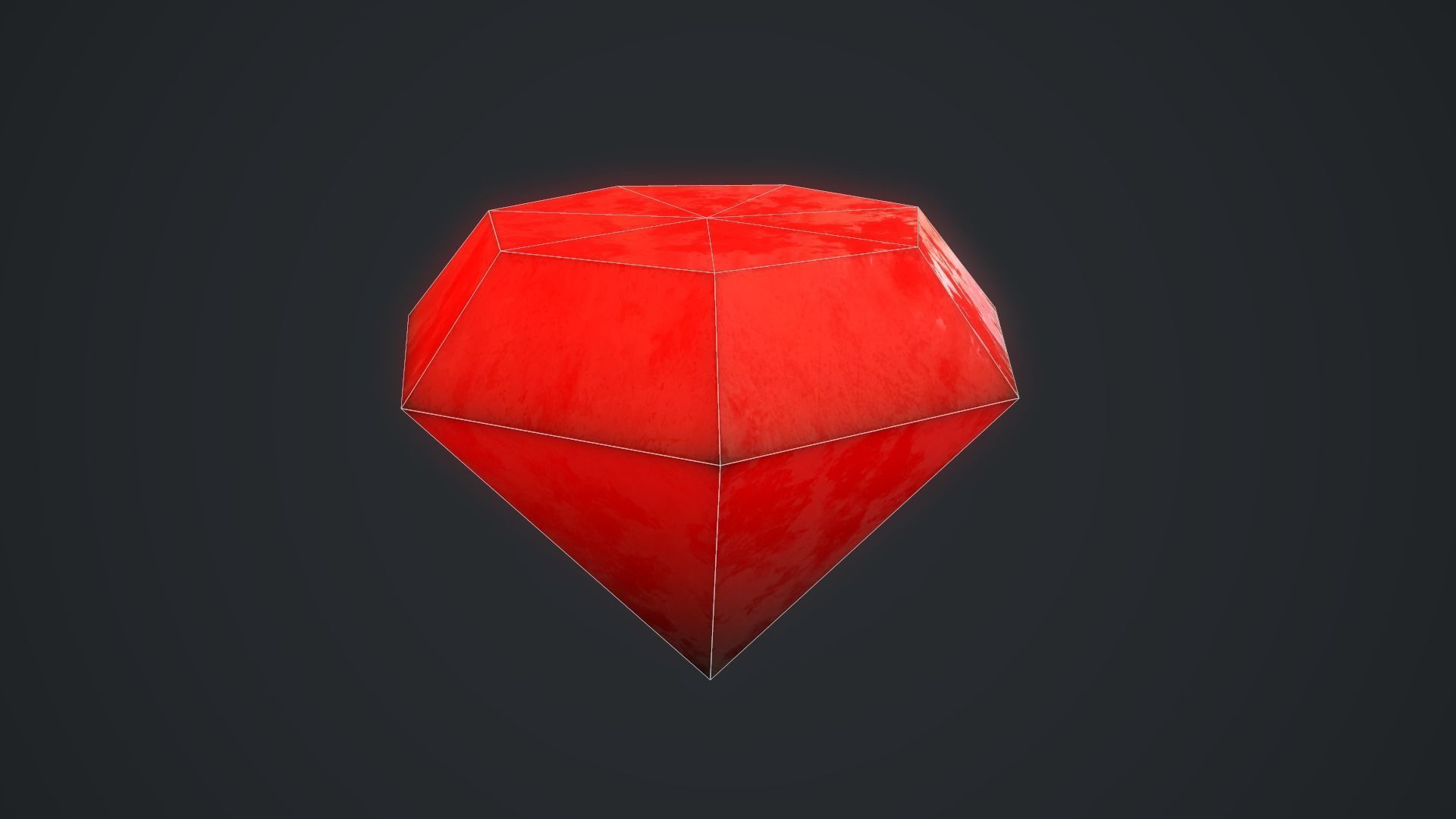 Diamond Ruby Low-poly 3D model_8