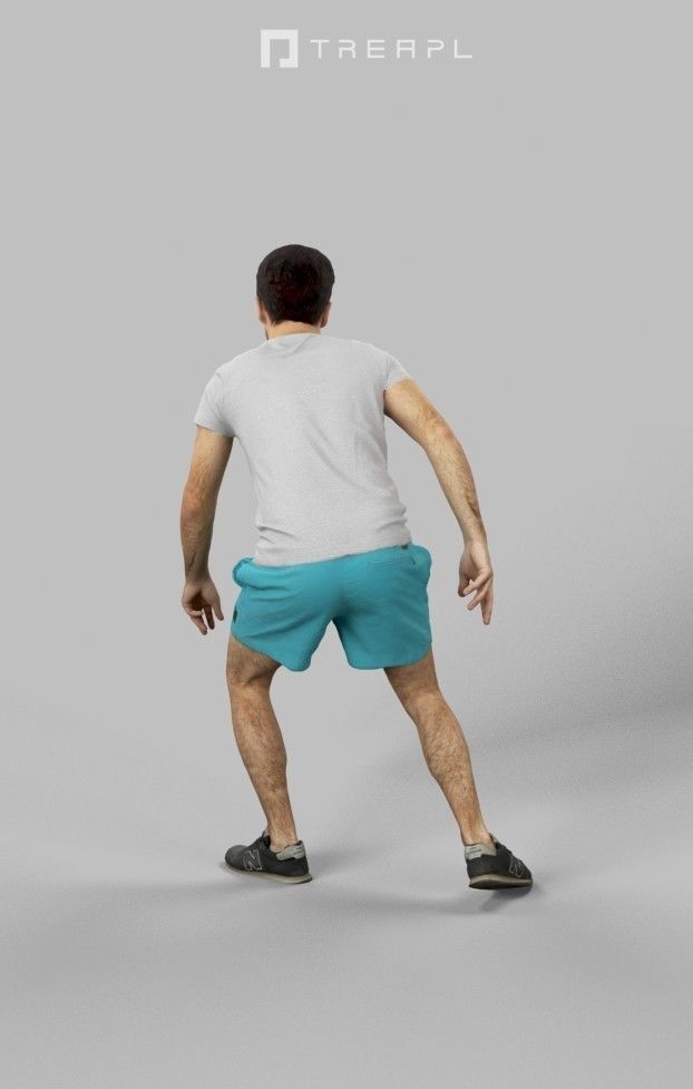 4x MAN PLAYING FOOTBALL SOCCER SCANNED 3D Model Collection_31