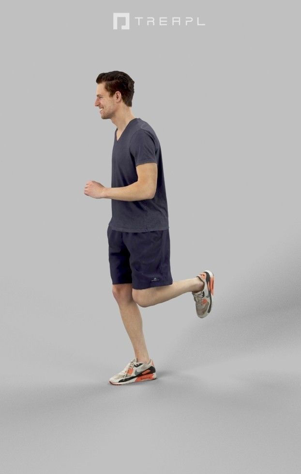 4x MAN PLAYING FOOTBALL SOCCER SCANNED 3D Model Collection_3