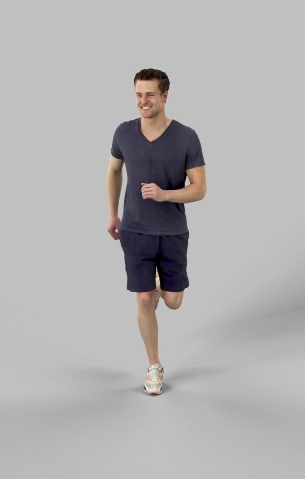 4x MAN PLAYING FOOTBALL SOCCER SCANNED 3D Model Collection_5