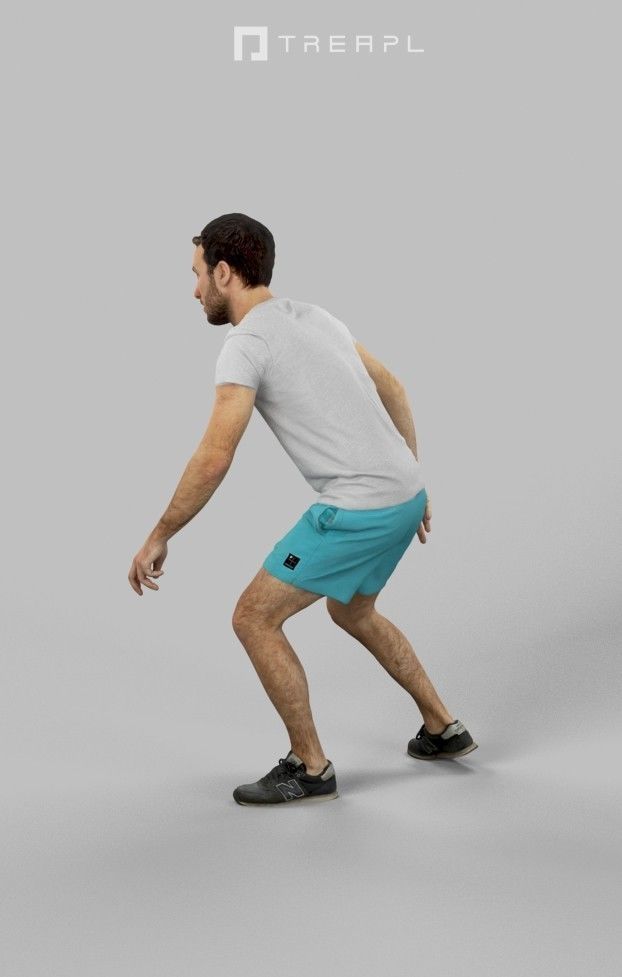 4x MAN PLAYING FOOTBALL SOCCER SCANNED 3D Model Collection_29