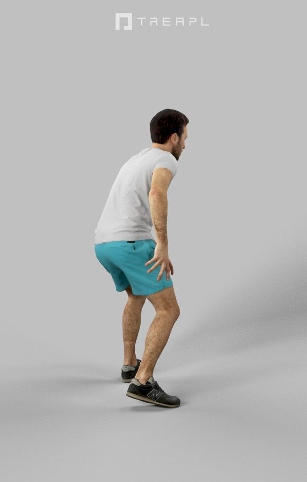 4x MAN PLAYING FOOTBALL SOCCER SCANNED 3D Model Collection_28