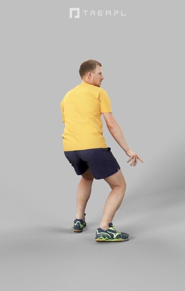 4x MAN PLAYING FOOTBALL SOCCER SCANNED 3D Model Collection_19