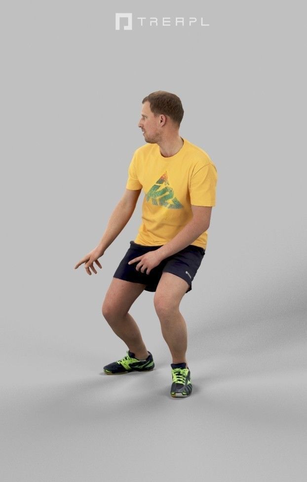 4x MAN PLAYING FOOTBALL SOCCER SCANNED 3D Model Collection_26