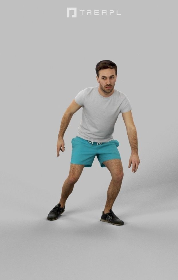 4x MAN PLAYING FOOTBALL SOCCER SCANNED 3D Model Collection_34