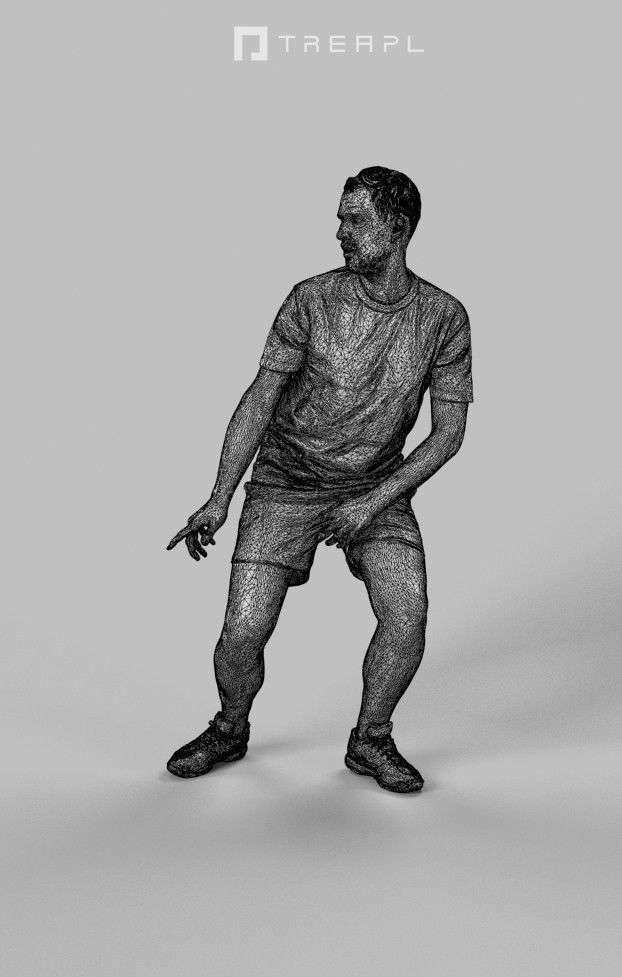 4x MAN PLAYING FOOTBALL SOCCER SCANNED 3D Model Collection_24