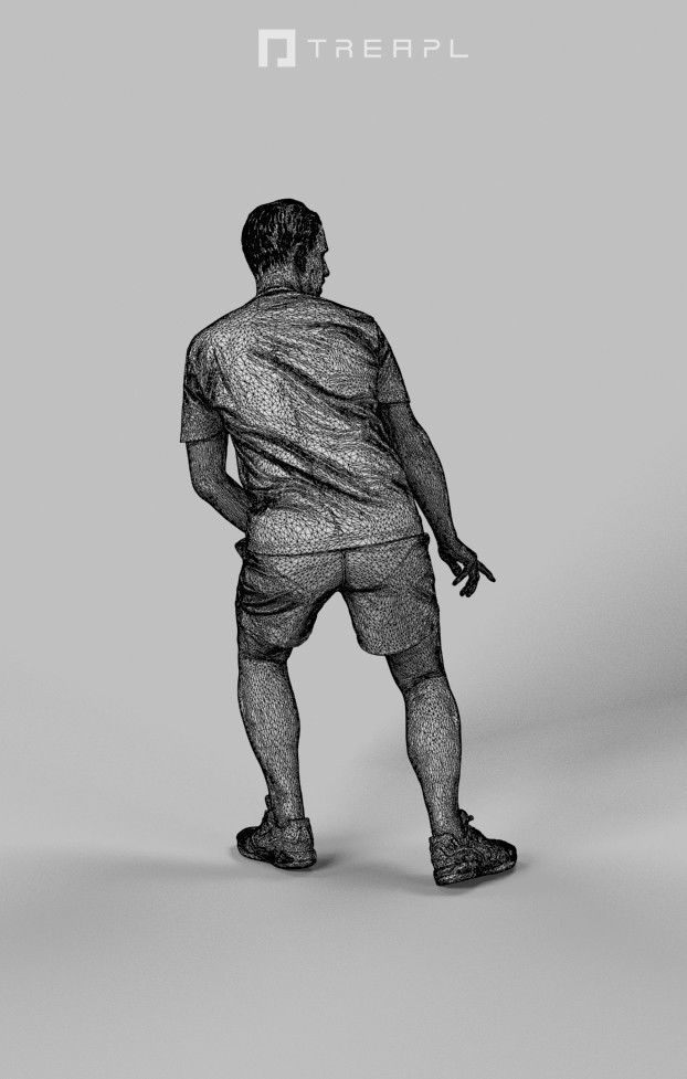 4x MAN PLAYING FOOTBALL SOCCER SCANNED 3D Model Collection_25