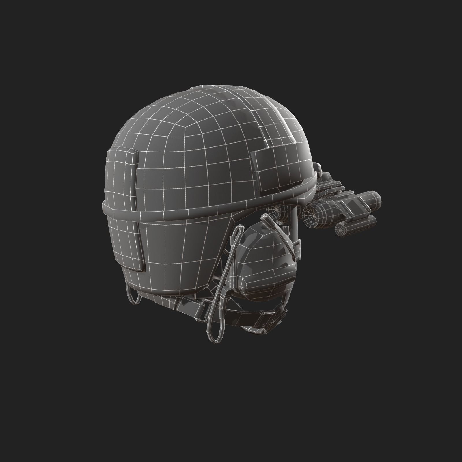 Helmet military Scifi low poly  Low-poly 3D model_7